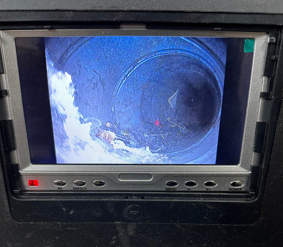 the inside of an air duct being inspected by camera by Royal Blue Power Washing in Kansas City, MO