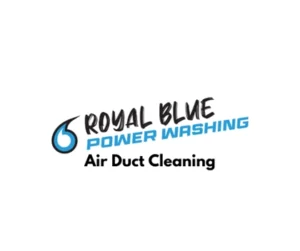 royal blue power washing logo specializing in air duct cleaning | kansas city, mo