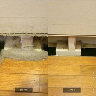 before & after shots of air duct cleaning service in kansas city, mo